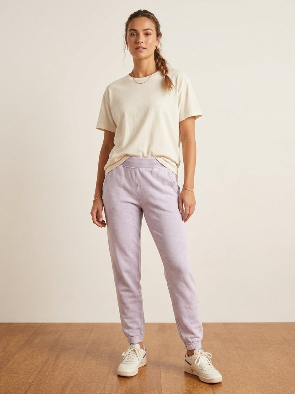 Barefoot Dreams Sunbleached Cotton Jogger Pant Lilac Cozy Comfy Lounge Small
